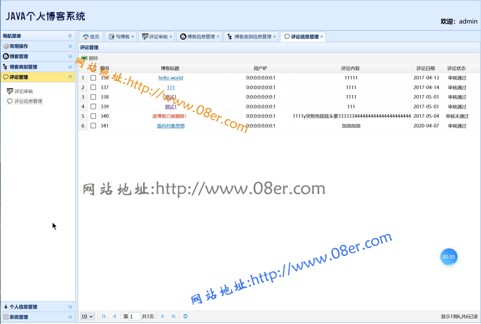 javaee个人博客系统源码ssm博客项目源码详细文档